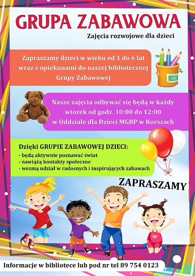 Baner: Grupa zabawowa, zajęcia rozwojowe dla dzieci